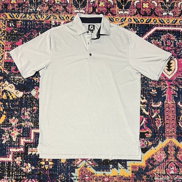 Footjoy FJ Polo Shirt Men's Medium Gray Short Sleeve Golf Performance Outdoor - Picture 1 of 2